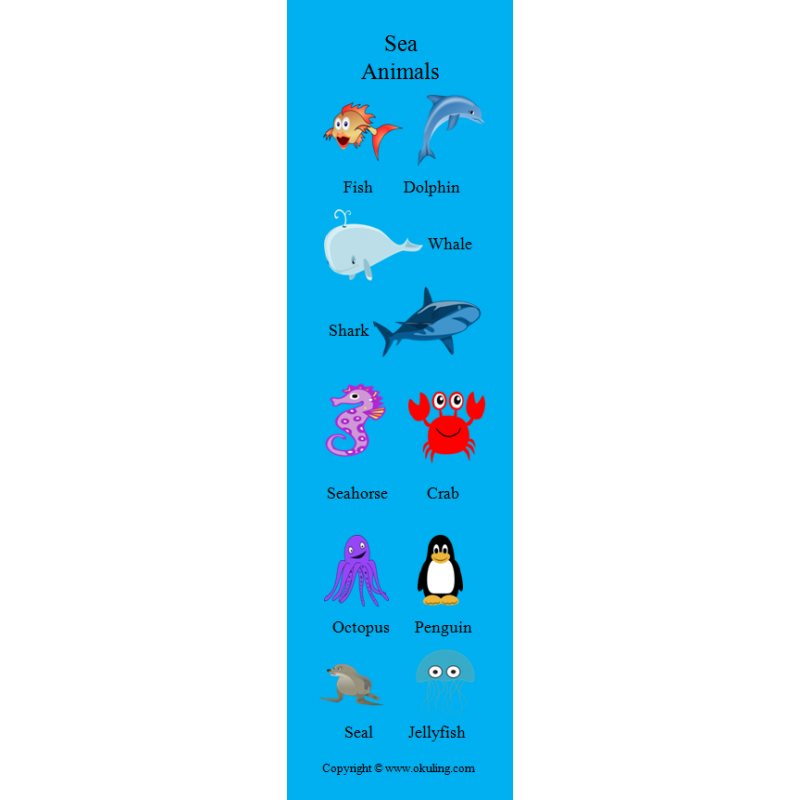 Sea Animals Bookmark